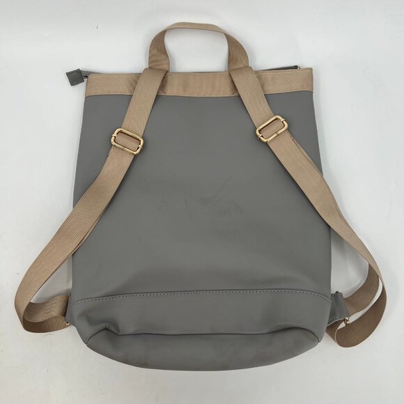 Kapten & Son Gray Beige Faux Leather Backpack | Gold Hardware - Picture 3 of 10